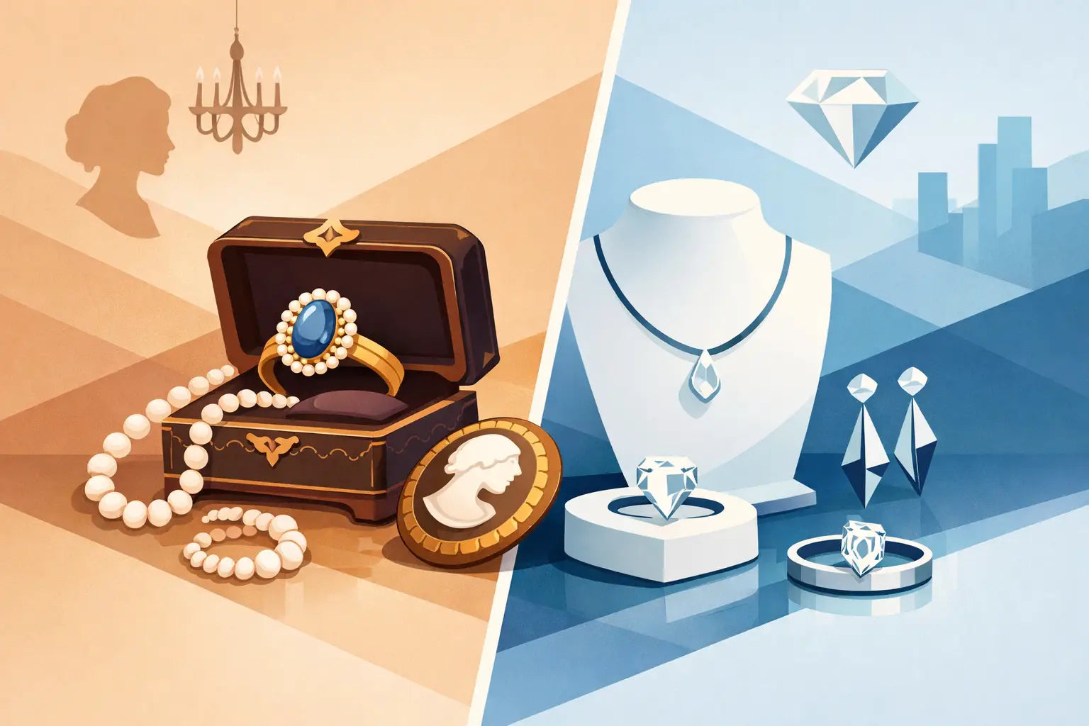 Bijoux anciens ou joaillerie contemporaine ?